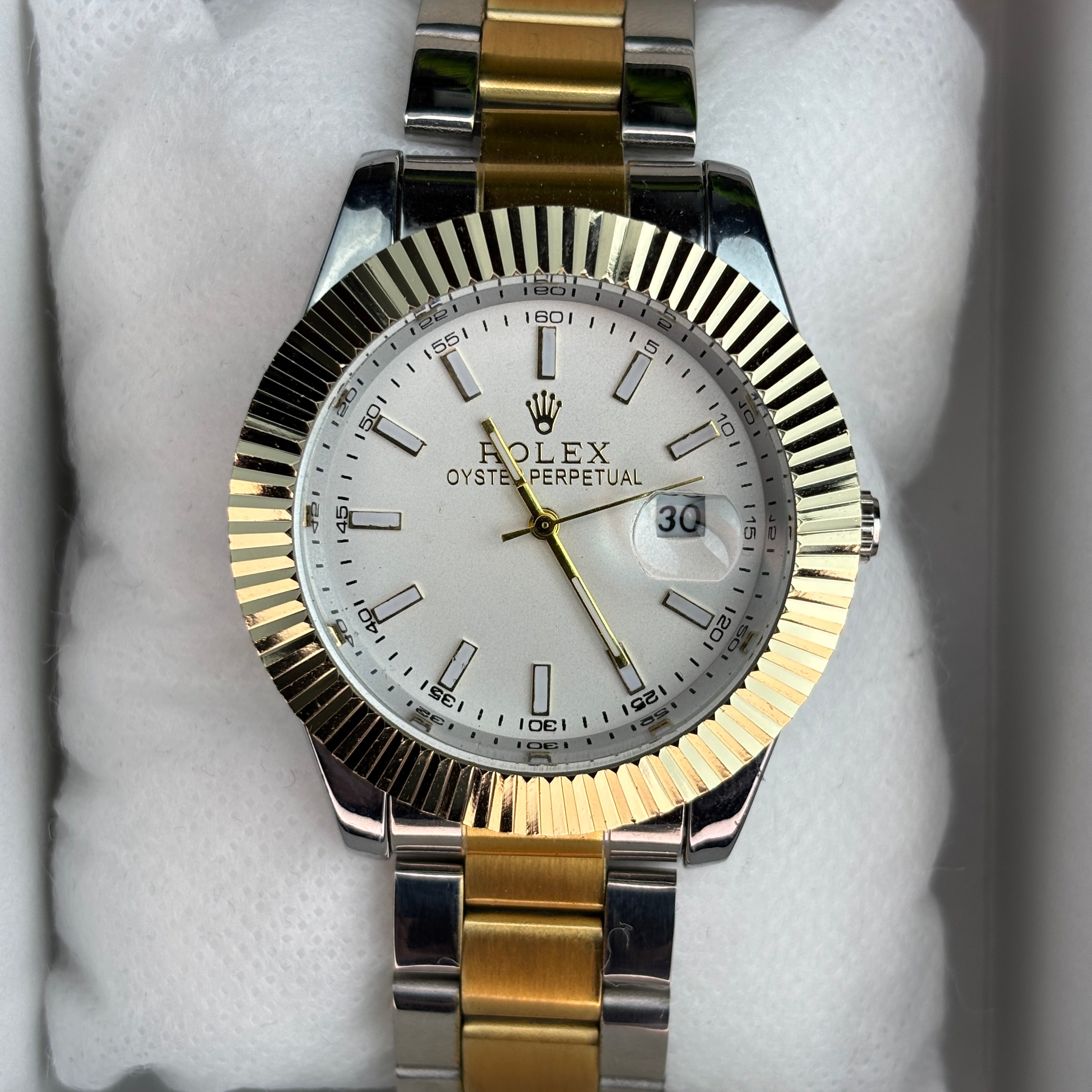 RLX OYSTER BEYAZ ALTIN